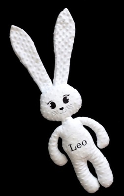 PERSONALIZOWANY PRZYTULANKA MIŚ HANDMADE RĘCZNIE SZYTY IMIĘ LEO DŁUGIE USZY