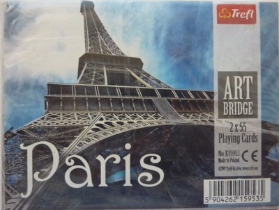 KARTY DO GRY PARIS ART BRIDGE KOMPLET 2 x 55 KART DO BRYDŻA