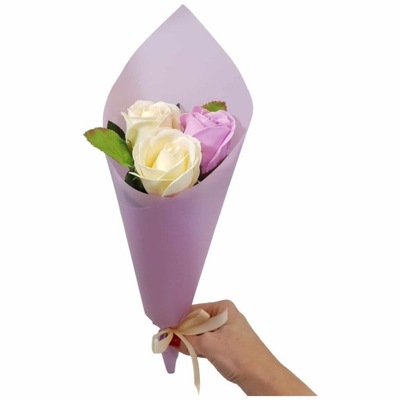 Bukiet róże mydlane kwiaty mydlana pachnące 37 cm PREZENT na DZIEŃ KOBIET