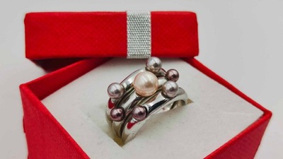 Srebrny Damski pierścionek próby 925 Okazja Unikatowy Okazały
