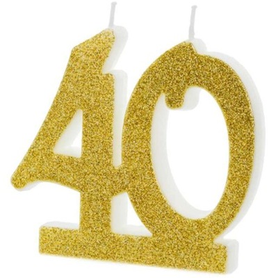 Świeczka urodzinowa LICZBA 40 na tort URODZINY