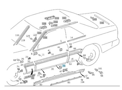 SPAUSTELIAI JUOSTOS SZEROKIEJ DURYS MERCEDES W124 COUPE 