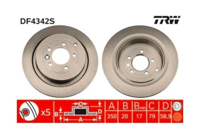 2X DISC BRAKE TRW DF4342S  