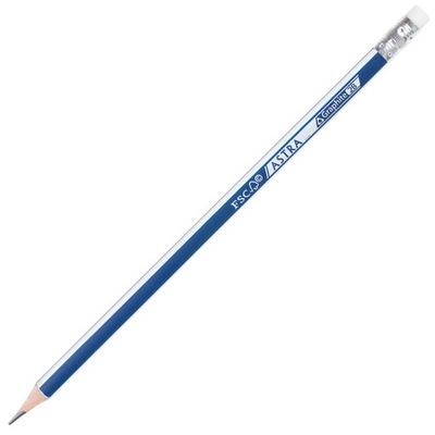 Ołówki grafitowe z gumką 2B (12szt) ASTRA