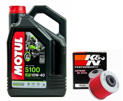 МАСЛО MOTUL 5100 10W40 4L. + ФІЛЬТР KN-145, YAMAHA XVS650 DRAG STAR, 97-05R.