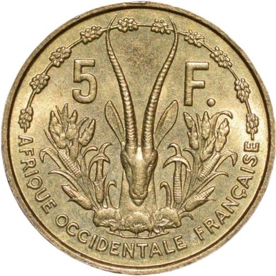 Francuska Afryka Zachodnia 5 franków 1956