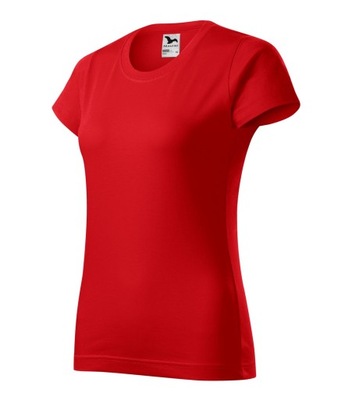 Koszulka damska, z krótkim rękawem, z bawełny, Malfini Basic, czerwona M