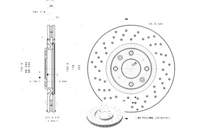Brembo гальмівні диски гальмівні перфоровані citroen c4 i c4 фото №1