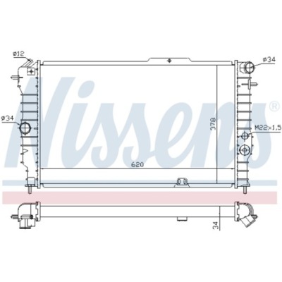 Радиатор wody opel calibra a vectra a 88-97 фото №1