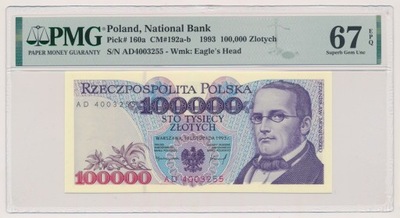 6157. 100.000 zł 1993 - AD - PMG 67 EPQ