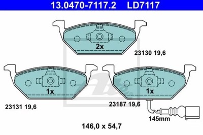 13.0470-7117.2 ZAPATAS HAM.CERAMIC PARTE DELANTERA VW GOLF IV CZUJ  