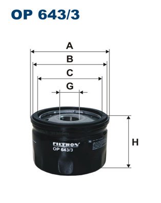 FILTRO ACEITES FILTRON OP 643/3 SUBSTITUTO PP-1.1  