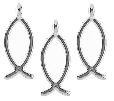 s14 ZAWIESZKI CHARMS SREBRNA RYBA 7szt RYBKA