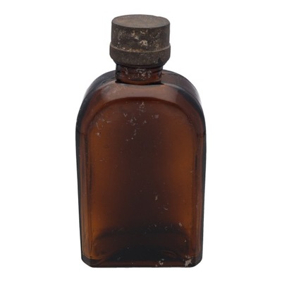 BUTELKA fiolka stare brązowe SZKŁO apteczne