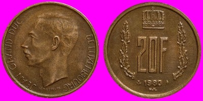Luksemburg 20 franków 1980 1