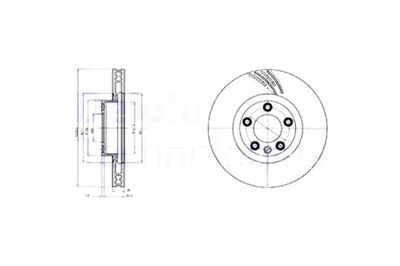 DELPHI ДИСКИ ТОРМОЗНЫЕ ТОРМОЗНЫЕ 2 ШТУКИ. ПЕРЕД PORSCHE CAYENNE VW TOUAREG