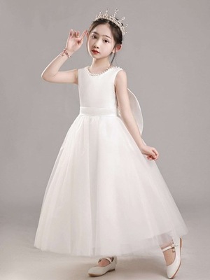 SHEIN biała długa sukienka tiulowa 9L 134cm