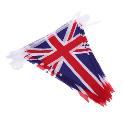 Baner sznurkowy z flagami brytyjskiej Wielkiej Brytanii