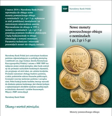 Folder NBP - Monety powszechnego obiegu - 2014