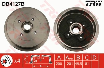 БАРАБАН ТОРМОЗНОЙ TRW DB4127B