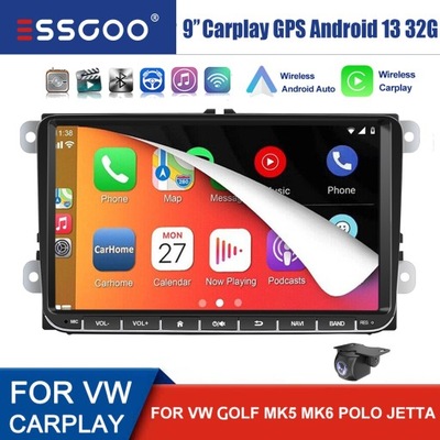 RADIO DE AUTOMÓVIL ANDROID13 CARPLAY GPS PARA VW T5 SEAT TOURAN POLO 32G +KAM  