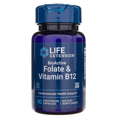 Life Extension kyselina listová vitamín B12 90 kaps Výživový doplnok