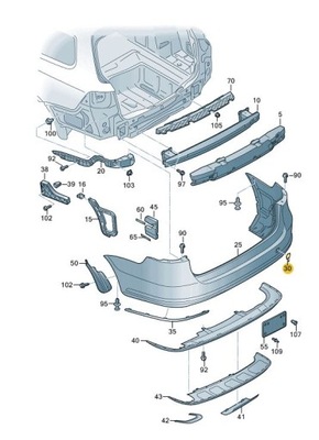 Заглушка проушина фаркоп бампера vw passat b7 variant фото №1