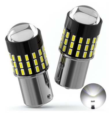 2X BALTA LEMPUTĖ P21/5W 1157 BAY15D 54 LED 3014 SMD 12V CANBUS 