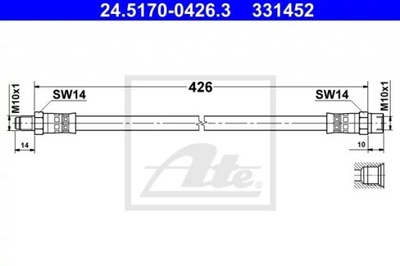 CABLE DE FRENADO FLEXIBLES MERCEDES 207-41 ATE  