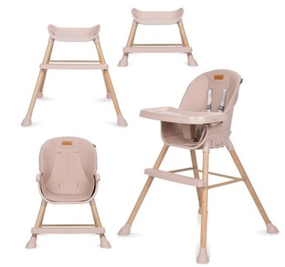 Kidwell EATAN WOOD krzesełko drewniane 4w1 Pink