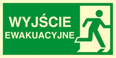 ZNAK ПОВОРОТ DO WYJŚCIA EWAKUACYJNEGO – W PRAWO