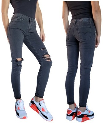 rurki LEVI`S 710 Super Skinny W30 L30 czarne 30/30