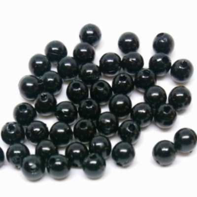 Koraliki perłowe PEREŁKI czarne 6mm 50sztuk