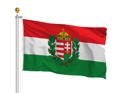 Flaga Węgry z GODŁEM 150x90 cm Flagi Węgier Węgierska
