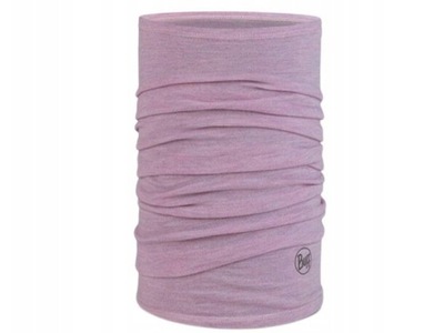 Buff komin chusta ciepła wełna merino midweight lilac jesień zima