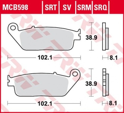 TRW TRINKELĖS STABDŽIŲ HONDA CBR 250R , CB 600 HORNET, CBF 600, VTX 1300 