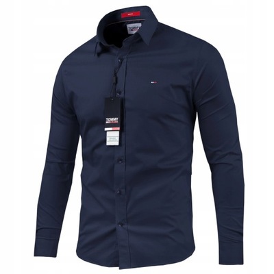 Tommy Hilfiger koszula męska DM0DM04405 slim długi rękaw bawełna rozmiar L