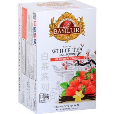 Basilur STRAWBERRY VANILLA biała herbata WANILIA