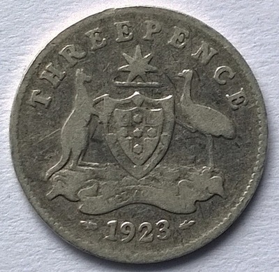 AUSTRALIA 3 PENSY 1923 - srebro / rzadkie