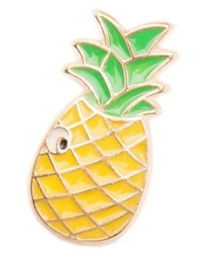 PIN PRZYPINKA METALOWA SREBRNA ANANAS