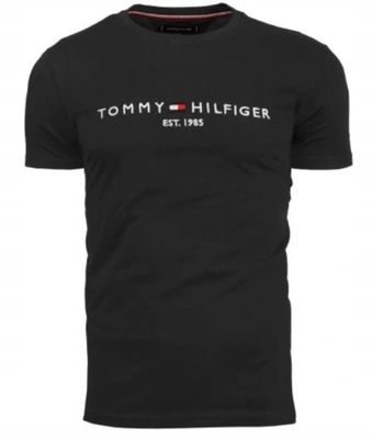 T-shirt męski okrągły dekolt Tommy Hilfiger rozmiar L czarna