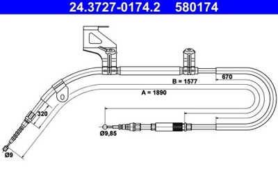 ТРОС ТОРМОЗА РУЧНОГО VW ЗАД PASSAT 96-05 LE 24.3727-0174.2