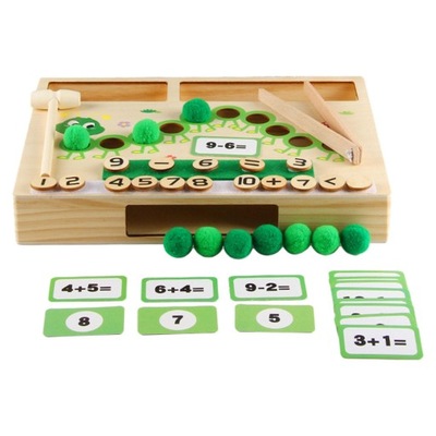 Drewniana zabawka matematyczna z liczeniem, dodawaniem i odejmowaniem Gra edukacyjna dla dzieci w wieku przedszkolnym
