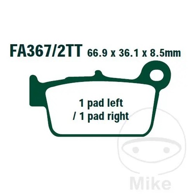 КОЛОДКИ ТОРМОЗНЫЕ ЗАДНЕЕ EBC FA367/2TT
