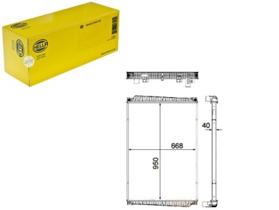 Hella радіатор двигуна 376755391 67193 фото №1