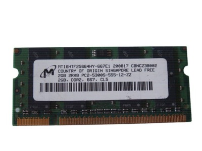 Pamięć do laptopa SODIMM DDR2 667MHz PC5300 1x 2GB