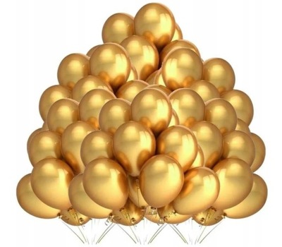 Balony Metaliczne ZŁOTE Ślub Urodziny 100 sztuk Kawalerskie