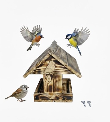 Karmnik dla ptaków OPALANE DREWNO