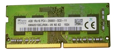 Pamięć 4GB RAM 1x4GB DDR4 SODIMM HYNIX PC4-21300 2666MHz SO-DIMM laptopa