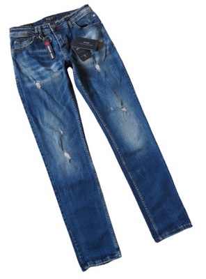 PHILIPP PLEIN_ jeans illegal fight club straight cut_ORYGINAŁ_NOWE_32/34